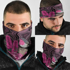 Australia Indigenous Neck Gaiter Breast Cancer Pink Robin Bottlebrush Aboriginal Art - Aussie Hoodie
