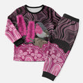 Australia Indigenous Christmas Pajama Set Breast Cancer Pink Robin Bottlebrush Aboriginal Art - Aussie Hoodie