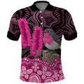 Australia Indigenous Polo Shirt Breast Cancer Pink Robin Bottlebrush Aboriginal Art - Aussie Hoodie