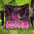 Australia Indigenous Quilt Breast Cancer Pink Robin Bottlebrush Aboriginal Art - Aussie Hoodie