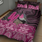 Australia Indigenous Quilt Bed Set Breast Cancer Pink Robin Bottlebrush Aboriginal Art - Aussie Hoodie