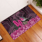 Australia Indigenous Rubber Doormat Breast Cancer Pink Robin Bottlebrush Aboriginal Art - Aussie Hoodie