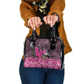Australia Indigenous Shoulder Handbag Breast Cancer Pink Robin Bottlebrush Aboriginal Art - Aussie Hoodie