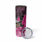 Australia Indigenous Skinny Tumbler Breast Cancer Pink Robin Bottlebrush Aboriginal Art - Aussie Hoodie