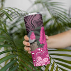 Australia Indigenous Skinny Tumbler Breast Cancer Pink Robin Bottlebrush Aboriginal Art - Aussie Hoodie