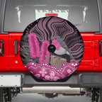 Australia Indigenous Spare Tire Cover Breast Cancer Pink Robin Bottlebrush Aboriginal Art - Aussie Hoodie