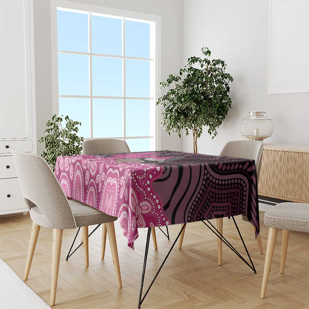 Australia Indigenous Tablecloth Breast Cancer Pink Robin Bottlebrush Aboriginal Art - Aussie Hoodie