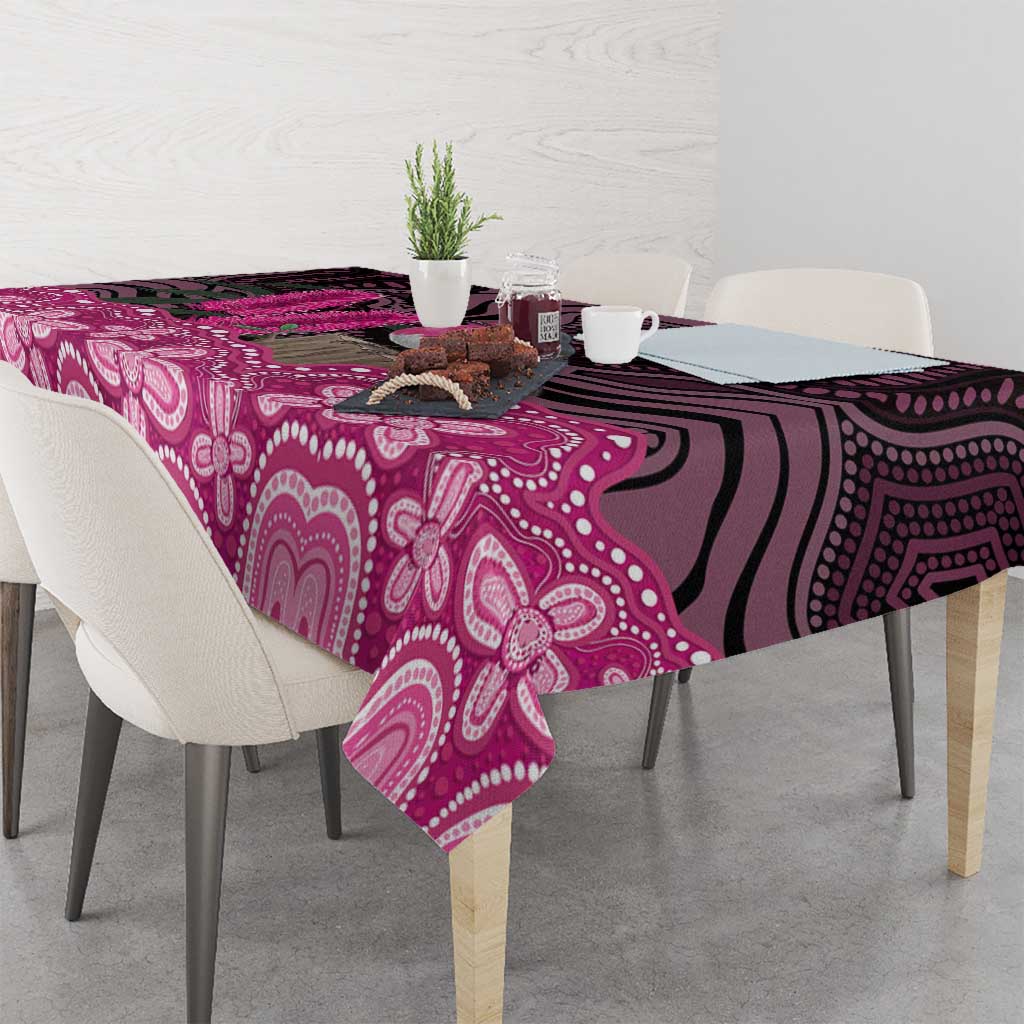 Australia Indigenous Tablecloth Breast Cancer Pink Robin Bottlebrush Aboriginal Art - Aussie Hoodie