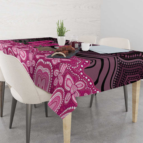 Australia Indigenous Tablecloth Breast Cancer Pink Robin Bottlebrush Aboriginal Art - Aussie Hoodie