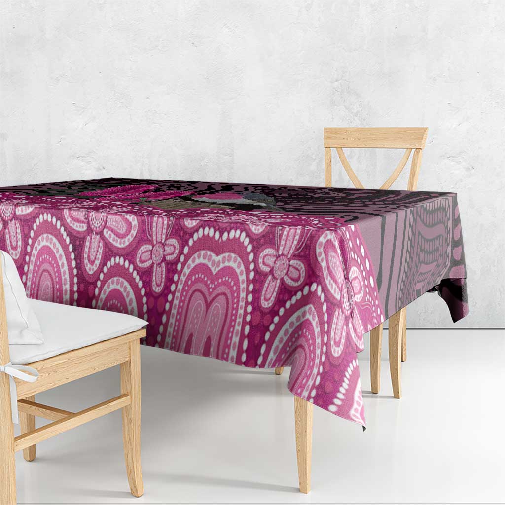 Australia Indigenous Tablecloth Breast Cancer Pink Robin Bottlebrush Aboriginal Art - Aussie Hoodie