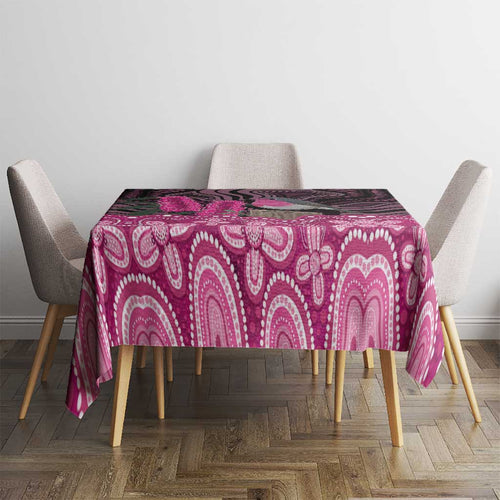 Australia Indigenous Tablecloth Breast Cancer Pink Robin Bottlebrush Aboriginal Art - Aussie Hoodie