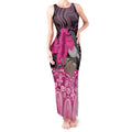 Australia Indigenous Tank Maxi Dress Breast Cancer Pink Robin Bottlebrush Aboriginal Art - Aussie Hoodie