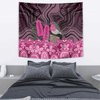 Australia Indigenous Tapestry Breast Cancer Pink Robin Bottlebrush Aboriginal Art - Aussie Hoodie