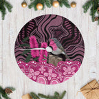 Australia Indigenous Tree Skirt Breast Cancer Pink Robin Bottlebrush Aboriginal Art - Aussie Hoodie