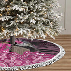 Australia Indigenous Tree Skirt Breast Cancer Pink Robin Bottlebrush Aboriginal Art - Aussie Hoodie
