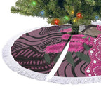 Australia Indigenous Tree Skirt Breast Cancer Pink Robin Bottlebrush Aboriginal Art - Aussie Hoodie