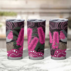 Australia Indigenous Tumbler Cup Breast Cancer Pink Robin Bottlebrush Aboriginal Art - Aussie Hoodie