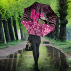 Australia Indigenous Umbrella Breast Cancer Pink Robin Bottlebrush Aboriginal Art - Aussie Hoodie