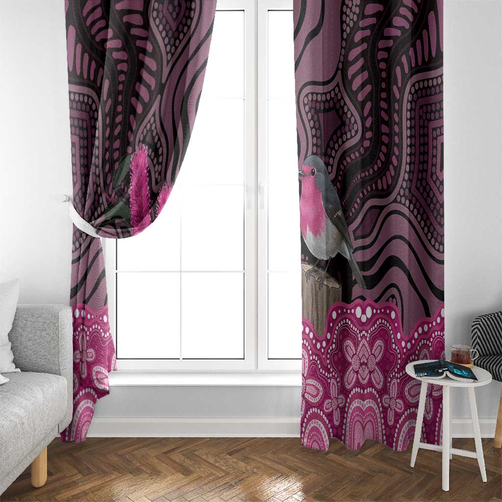 Australia Indigenous Window Curtain Breast Cancer Pink Robin Bottlebrush Aboriginal Art - Aussie Hoodie