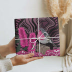 Australia Indigenous Wrapping Paper Breast Cancer Pink Robin Bottlebrush Aboriginal Art - Aussie Hoodie