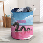 Personalised Bumbunga Lake Australia Laundry Basket Pink Salt Lake Loch-eel Monster