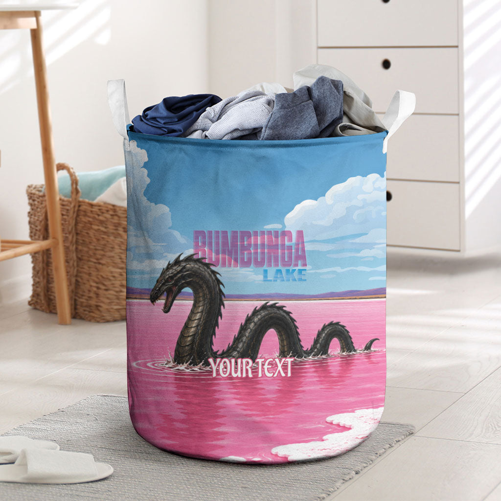 Personalised Bumbunga Lake Australia Laundry Basket Pink Salt Lake Loch-eel Monster