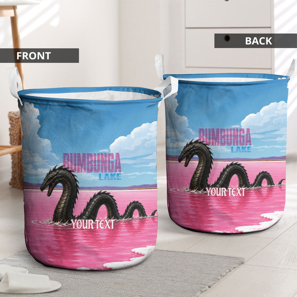 Personalised Bumbunga Lake Australia Laundry Basket Pink Salt Lake Loch-eel Monster