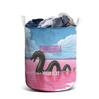 Personalised Bumbunga Lake Australia Laundry Basket Pink Salt Lake Loch-eel Monster