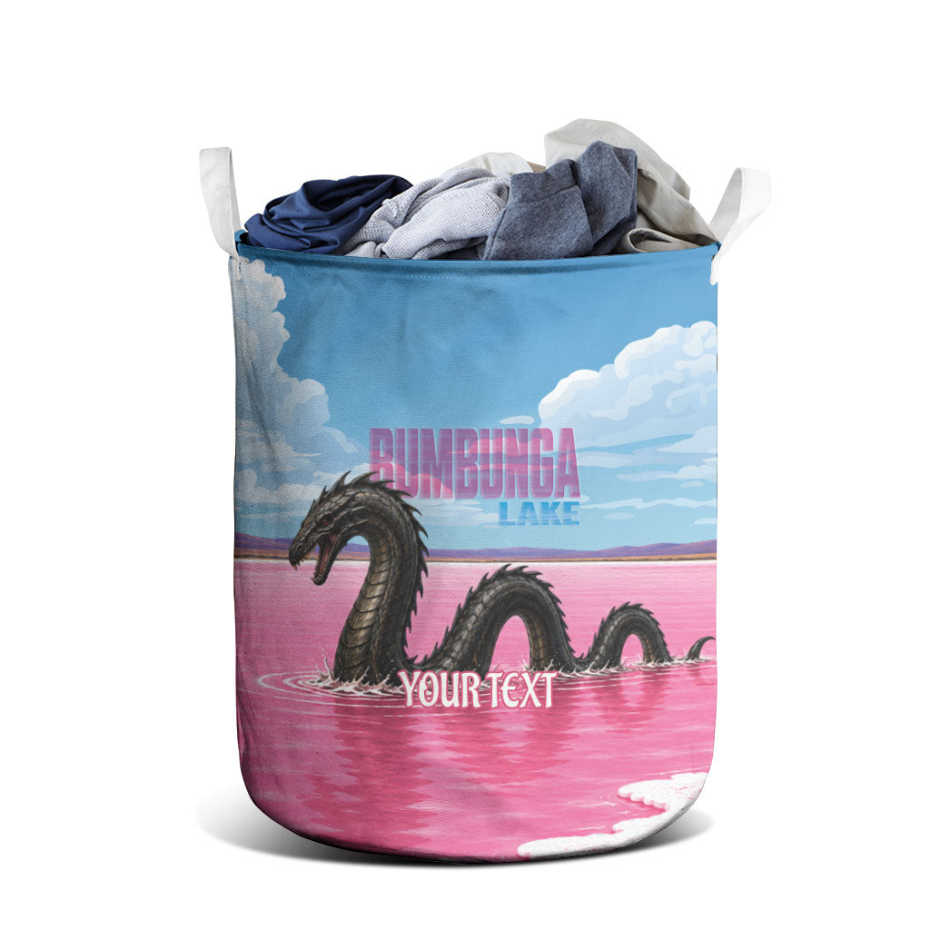 Personalised Bumbunga Lake Australia Laundry Basket Pink Salt Lake Loch-eel Monster