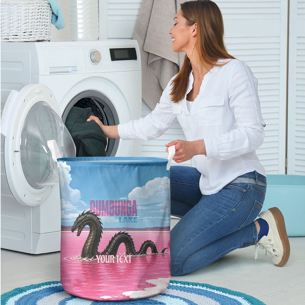 Personalised Bumbunga Lake Australia Laundry Basket Pink Salt Lake Loch-eel Monster