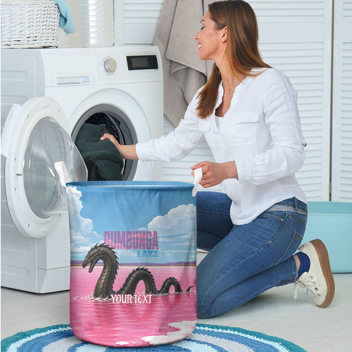 Personalised Bumbunga Lake Australia Laundry Basket Pink Salt Lake Loch-eel Monster