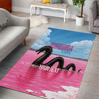 Personalised Bumbunga Lake Australia Area Rug Pink Salt Lake Loch-eel Monster
