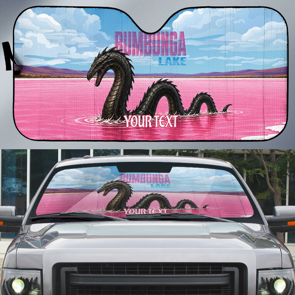 Personalised Bumbunga Lake Australia Auto Sun Shade Pink Salt Lake Loch-eel Monster