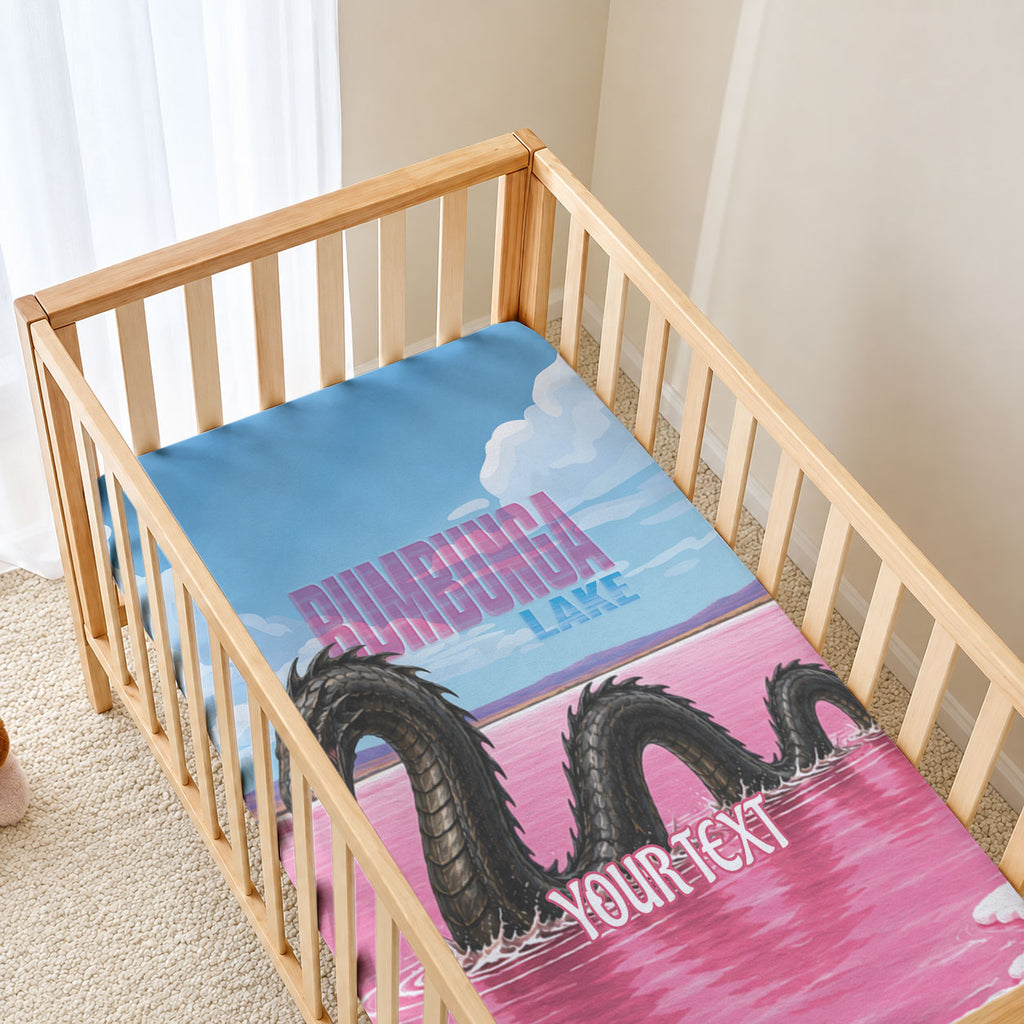 Personalised Bumbunga Lake Australia Baby Bed Cover Pink Salt Lake Loch-eel Monster