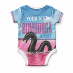 Personalised Bumbunga Lake Australia Baby Onesie Pink Salt Lake Loch-eel Monster
