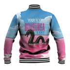Personalised Bumbunga Lake Australia Baseball Jacket Pink Salt Lake Loch-eel Monster