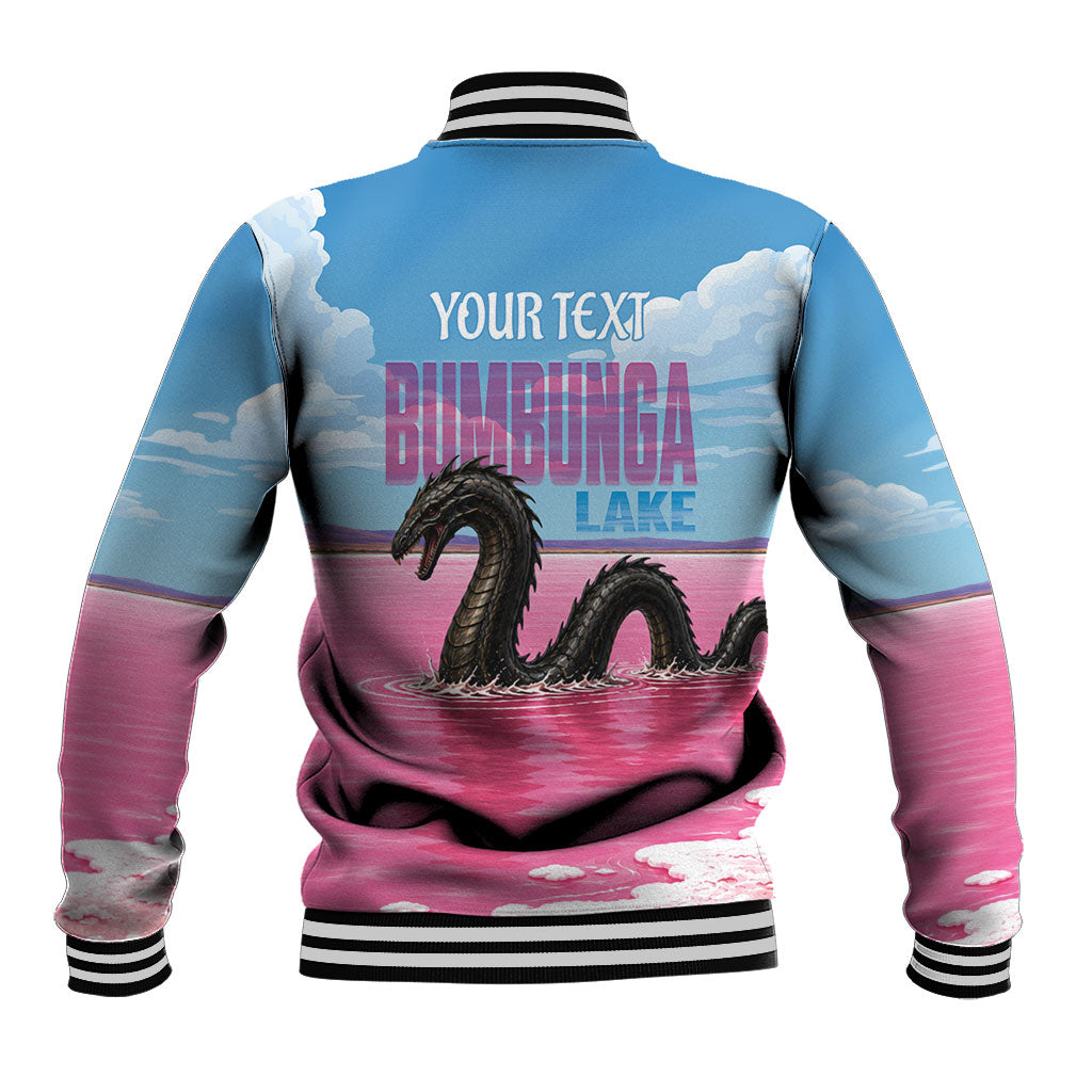 Personalised Bumbunga Lake Australia Baseball Jacket Pink Salt Lake Loch-eel Monster