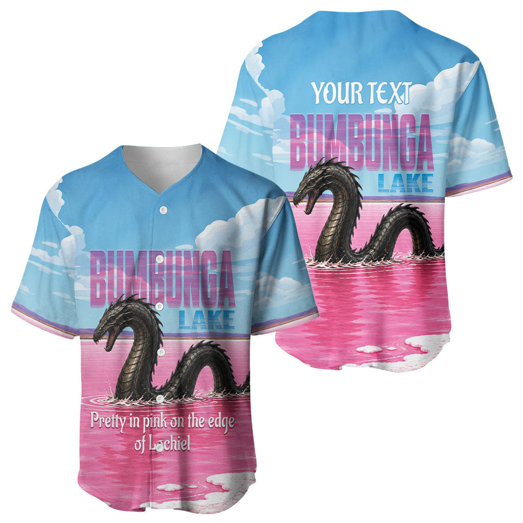Personalised Bumbunga Lake Australia Baseball Jersey Pink Salt Lake Loch-eel Monster