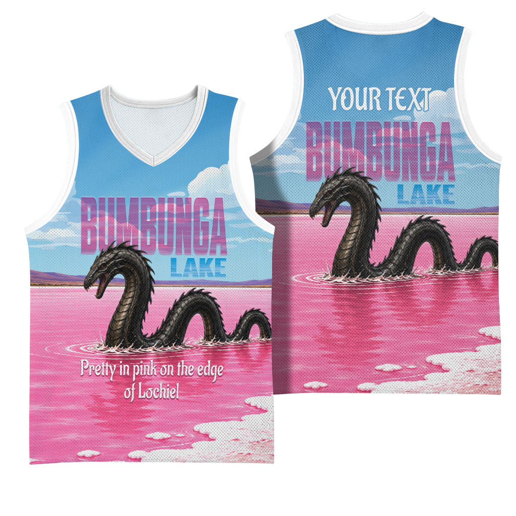 Personalised Bumbunga Lake Australia Basketball Jersey Pink Salt Lake Loch-eel Monster
