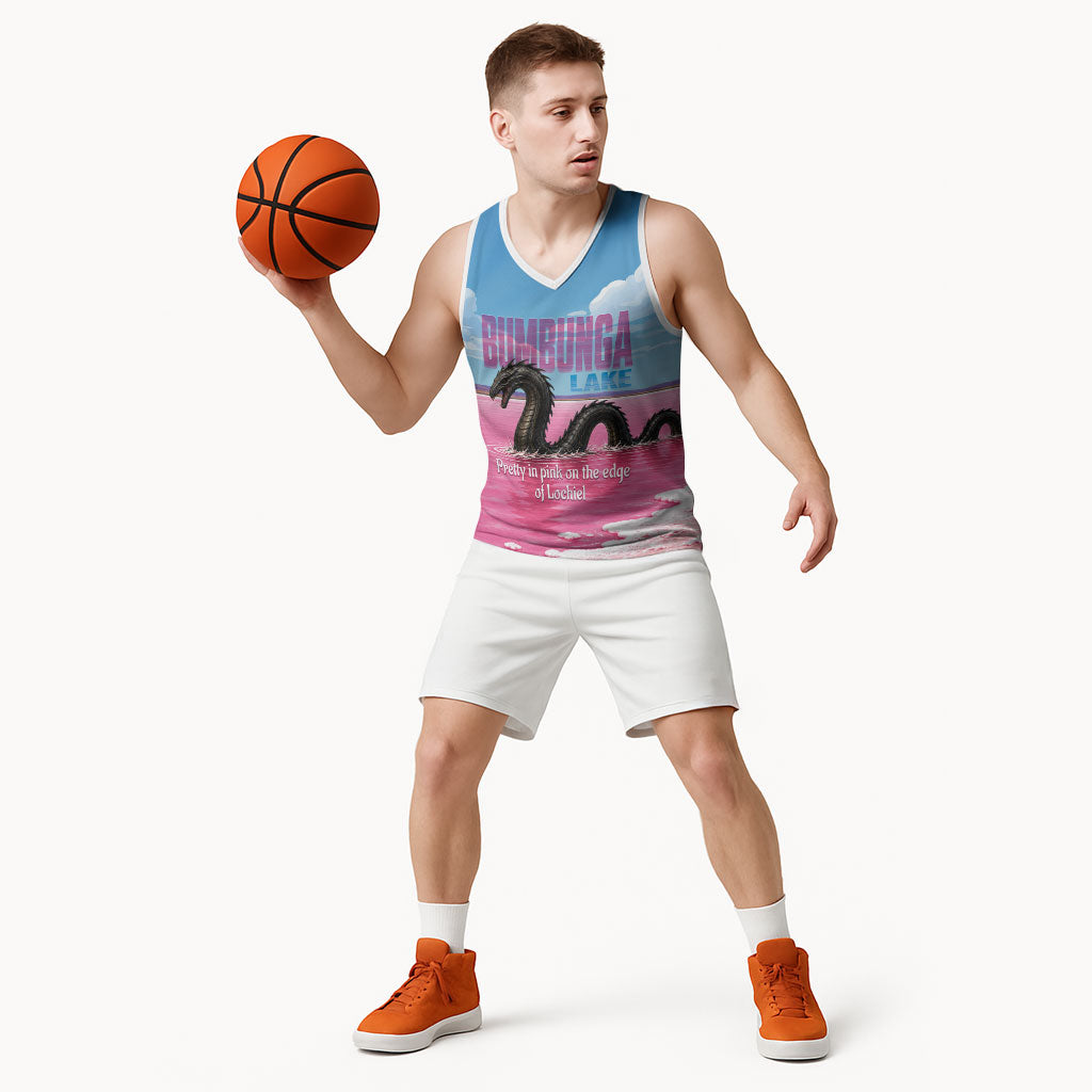 Personalised Bumbunga Lake Australia Basketball Jersey Pink Salt Lake Loch-eel Monster