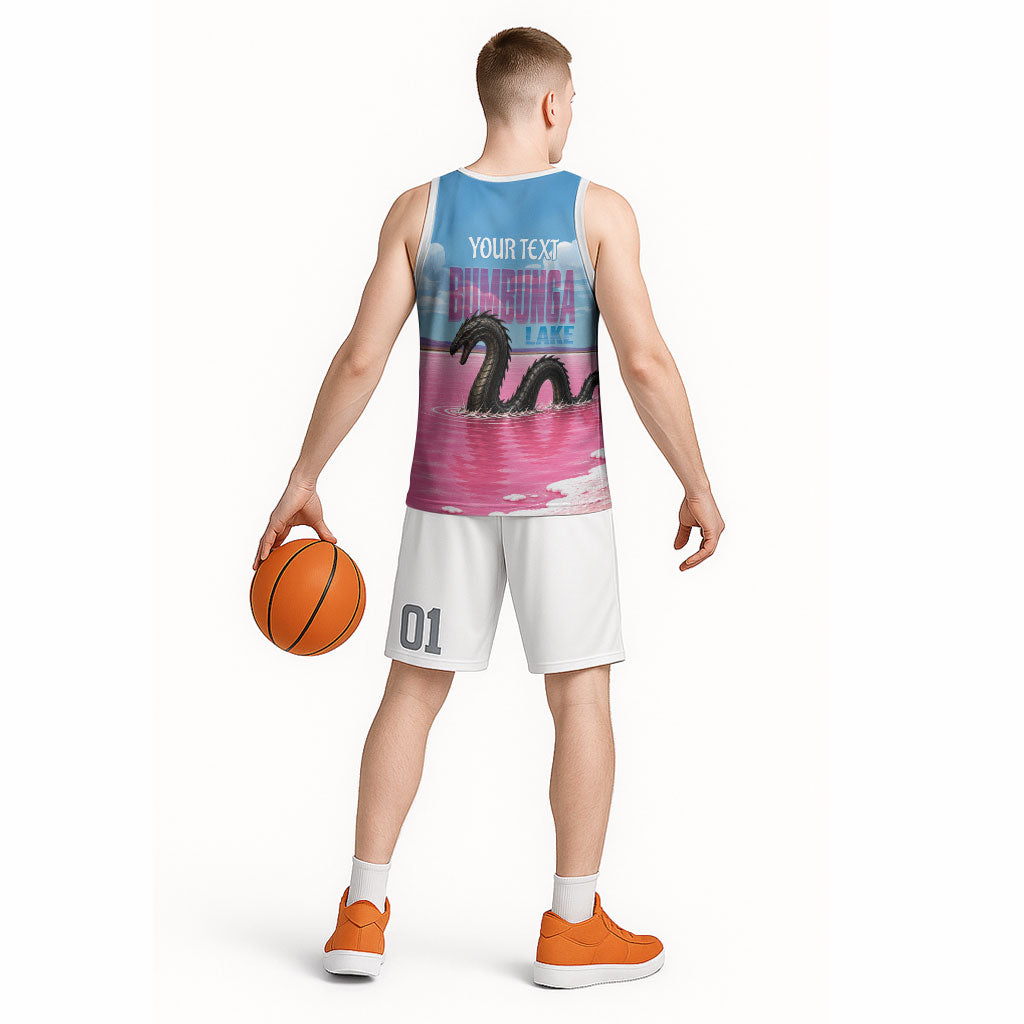 Personalised Bumbunga Lake Australia Basketball Jersey Pink Salt Lake Loch-eel Monster