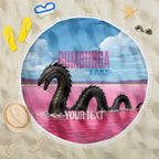 Personalised Bumbunga Lake Australia Beach Blanket Pink Salt Lake Loch-eel Monster