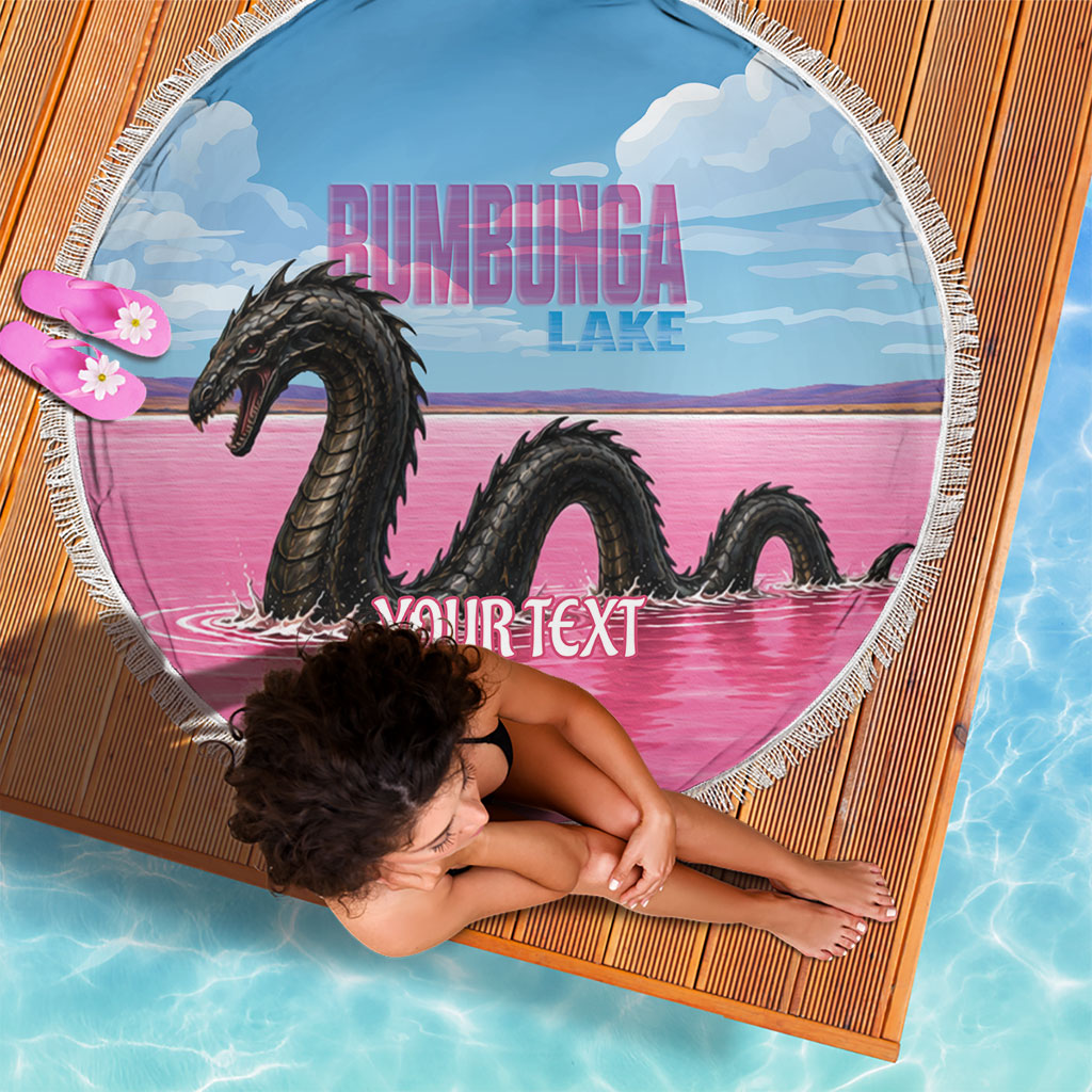 Personalised Bumbunga Lake Australia Beach Blanket Pink Salt Lake Loch-eel Monster