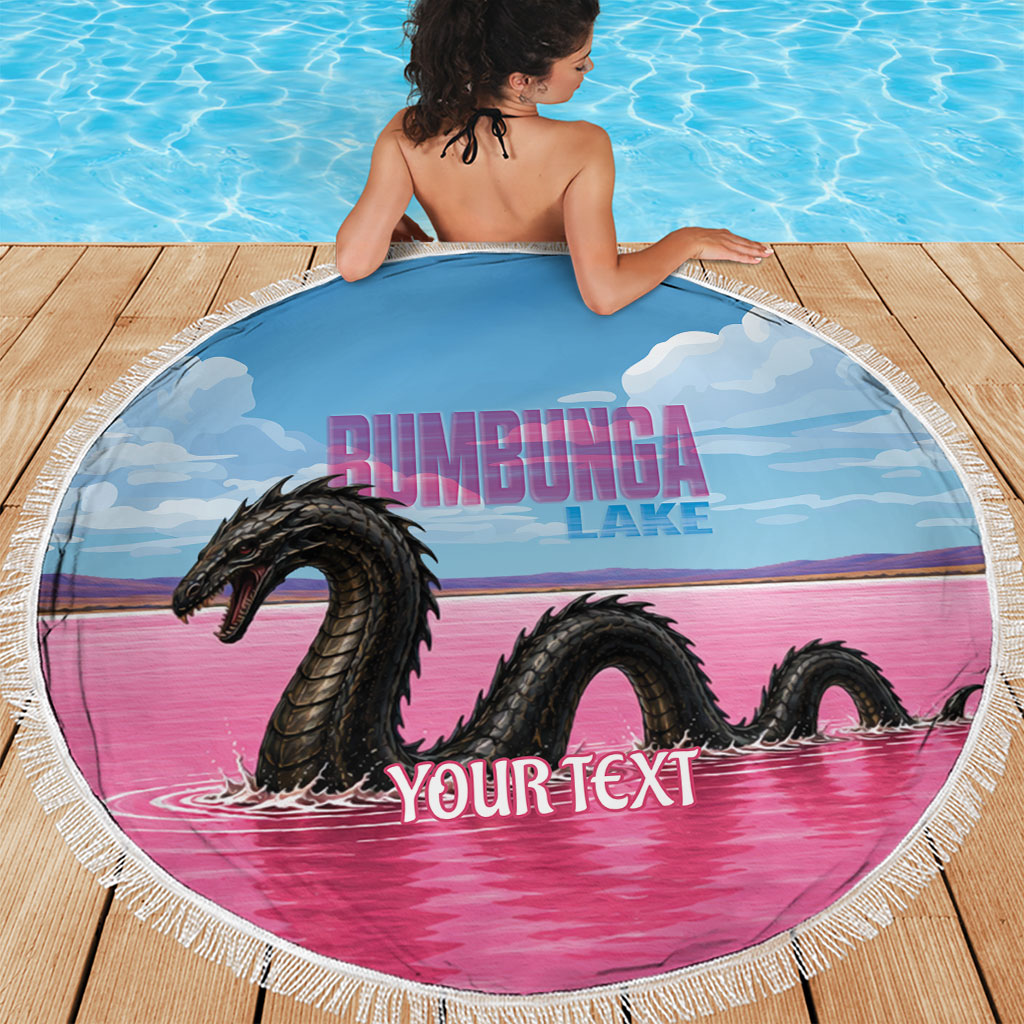 Personalised Bumbunga Lake Australia Beach Blanket Pink Salt Lake Loch-eel Monster