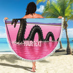 Personalised Bumbunga Lake Australia Beach Blanket Pink Salt Lake Loch-eel Monster
