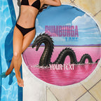 Personalised Bumbunga Lake Australia Beach Blanket Pink Salt Lake Loch-eel Monster