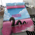 Personalised Bumbunga Lake Australia Bedding Set Pink Salt Lake Loch-eel Monster