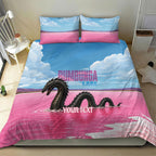Personalised Bumbunga Lake Australia Bedding Set Pink Salt Lake Loch-eel Monster