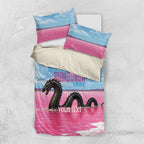Personalised Bumbunga Lake Australia Bedding Set Pink Salt Lake Loch-eel Monster