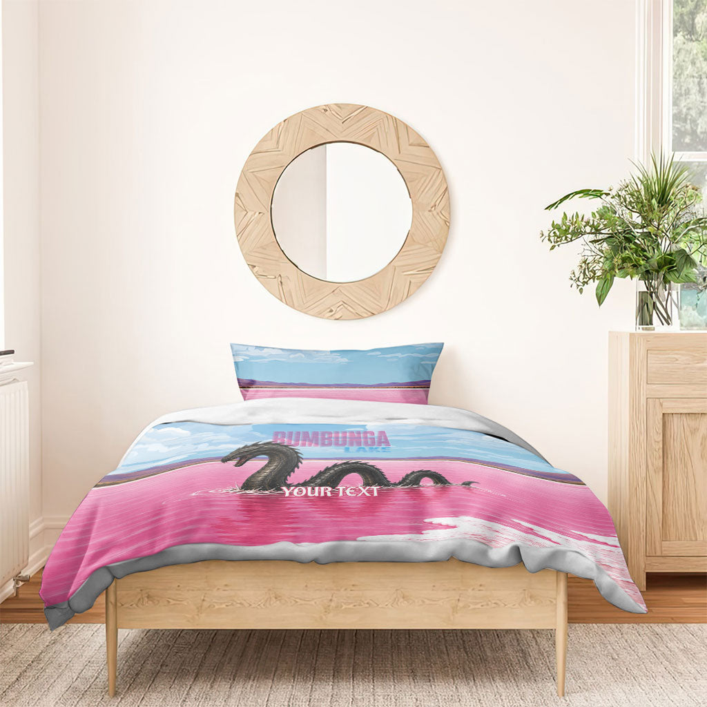 Personalised Bumbunga Lake Australia Bedding Set Pink Salt Lake Loch-eel Monster
